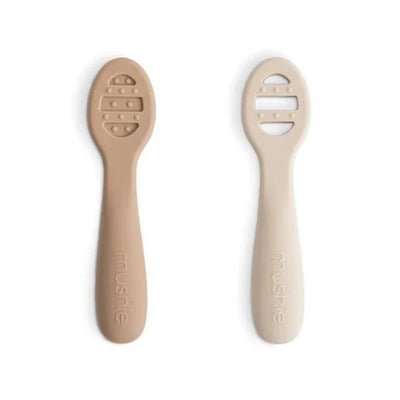 Mushie - Lepels Eerste Voeding | Natural/Shifting sand