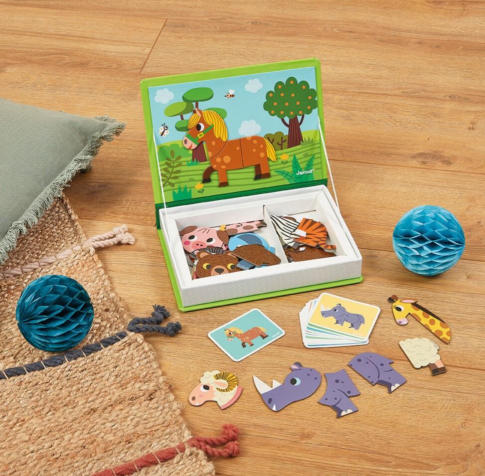 Janod - Magneetboek Magneti'Book Animals | Dieren Combinatiespel