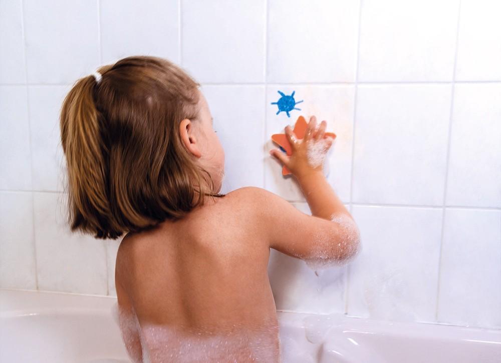 Janod - Bad Stiften met Sponsje (6-pack) | Creatief Tekenplezier in Bad vanaf 3 jaar