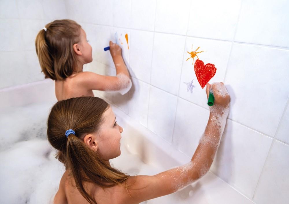 Janod - Bad Stiften met Sponsje (6-pack) | Creatief Tekenplezier in Bad vanaf 3 jaar