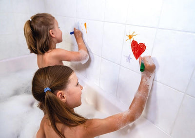 Janod - Bad Stiften met Sponsje (6-pack) | Creatief Tekenplezier in Bad vanaf 3 jaar