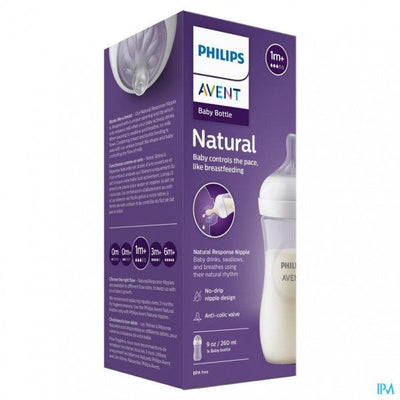 Avent Zuigfles Natural Response 260ml | Ergonomisch & Natuurlijke Zuigreflex