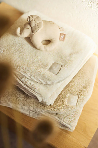 Jollein - Deken Wieg 75 x 100 cm Basic Jersey Sherpa | Warm Sand