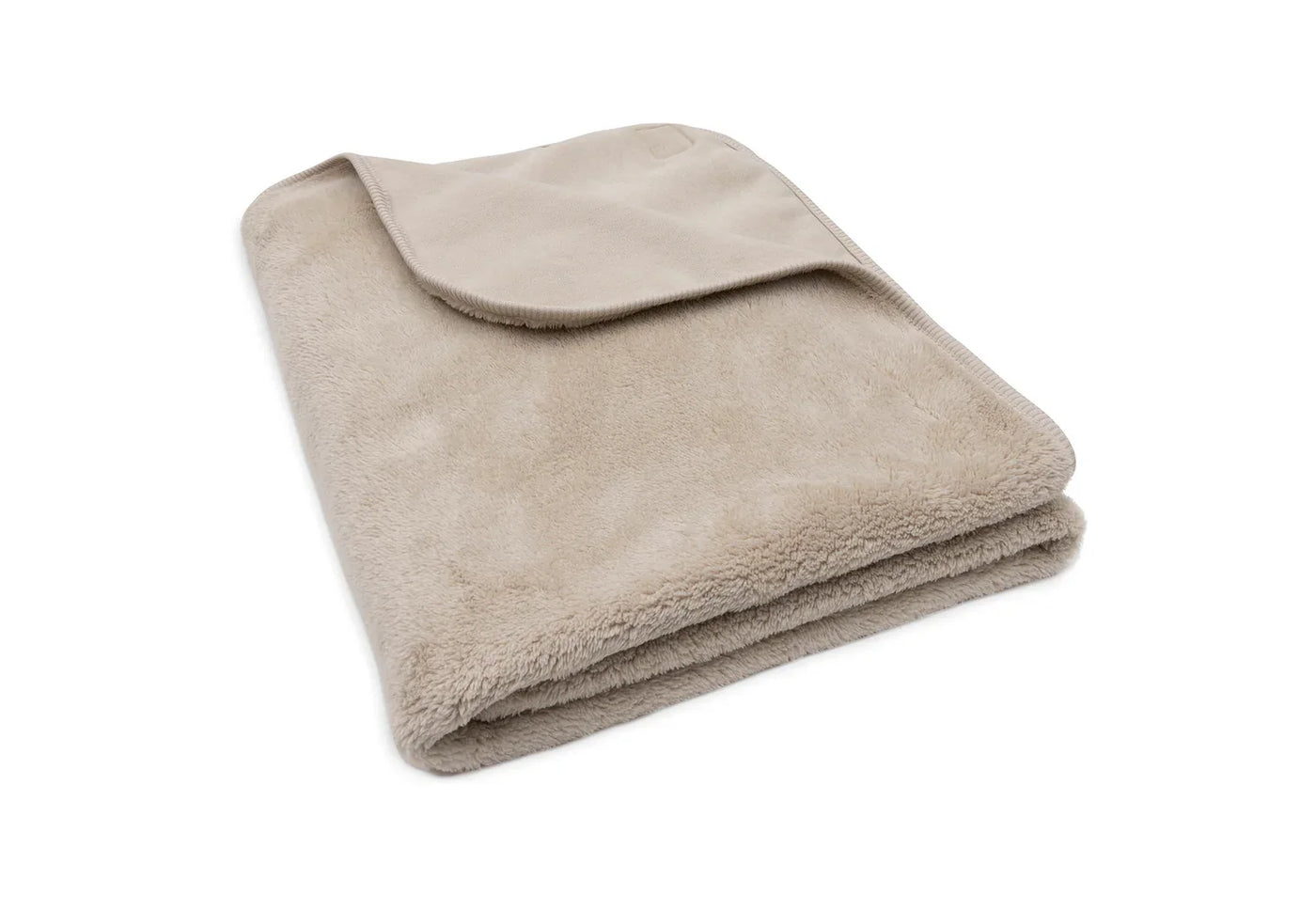 Jollein - Deken Ledikant 100 x 150 cm Basic Jersey Sherpa | Warm Sand