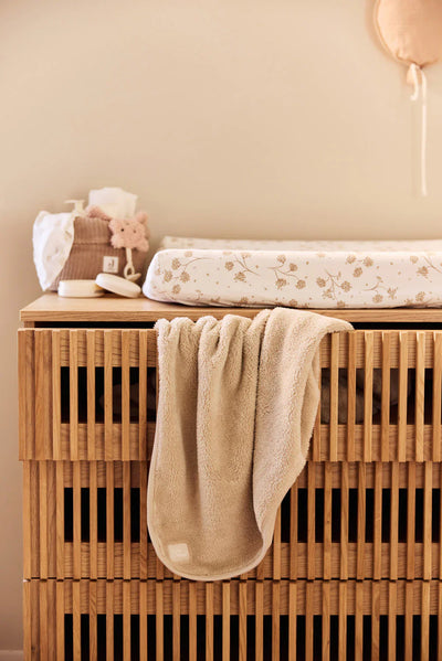 Jollein - Deken Ledikant 100 x 150 cm Basic Jersey Sherpa | Warm Sand