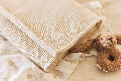Jollein - Deken Wieg 75 x 100 cm Basic Knit Velvet | Oatmeal