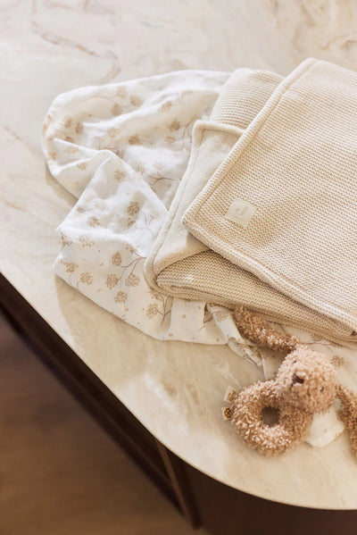 Jollein - Deken Wieg 75 x 100 cm Basic Knit Velvet | Oatmeal