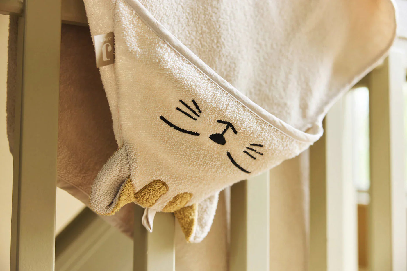 Jollein - Badcape 75 x 75 cm Cat Charlie | Badstof