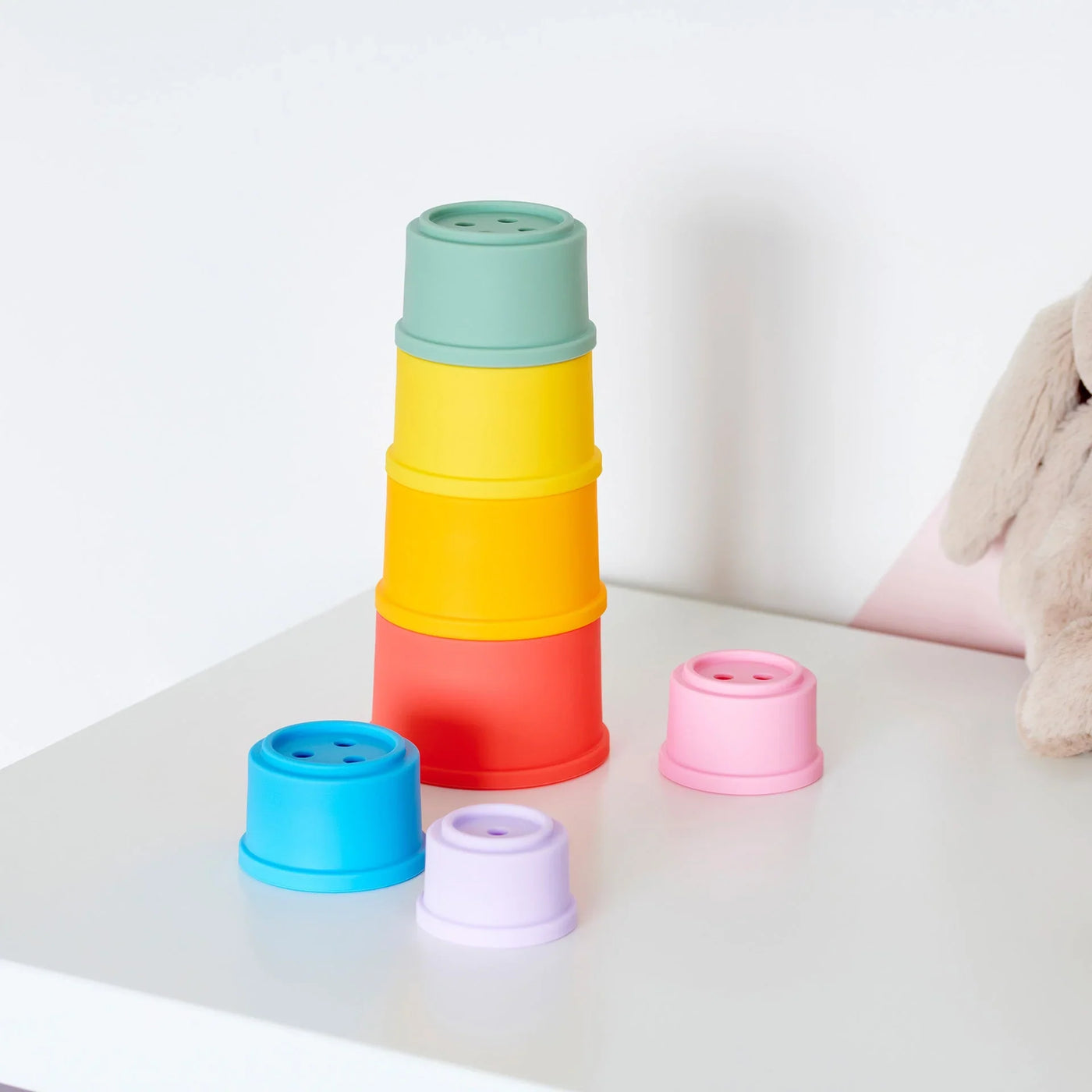 Tickit - Ronde Stapelbekers Silisoft | Regenboogkleuren