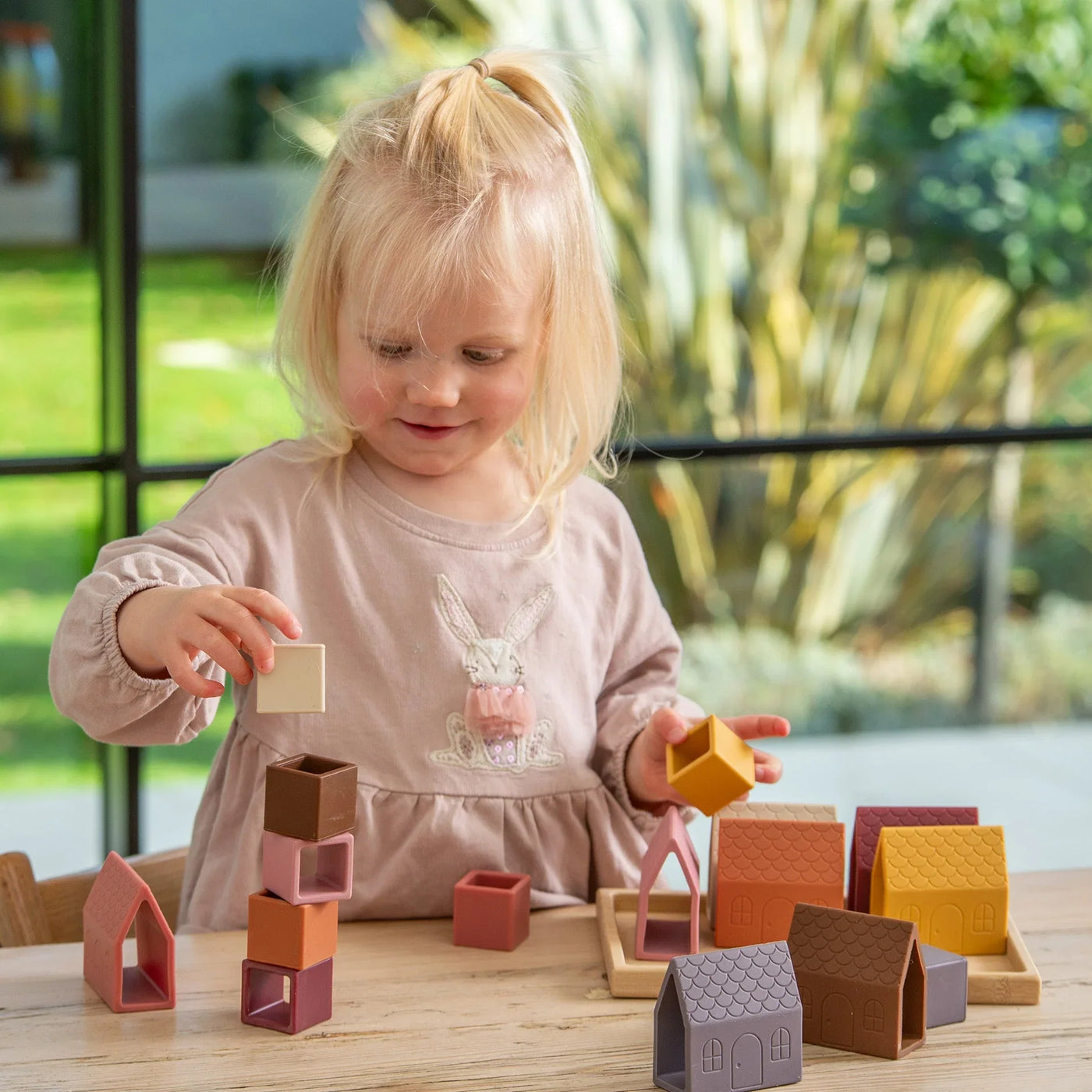 Tickit - Blokken Dorp Silisoft | Aarde Kleuren