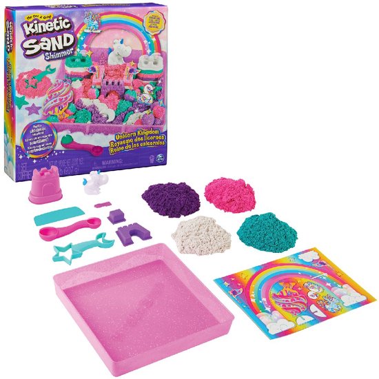 Kinetic Sand - Dynamisch Zand Eenhoorn Koninkrijk Shimmer | Regenboogzand