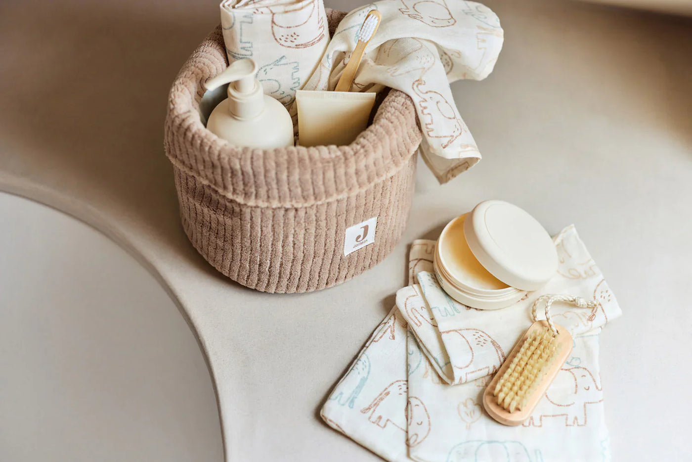 Jollein - Commodemandje Cloudy Rib Small | Milky Coffee