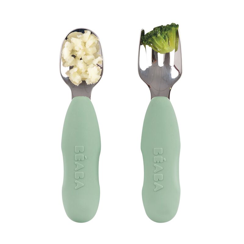 Béaba - Bestek Vork + Lepel Inox | Sage Green