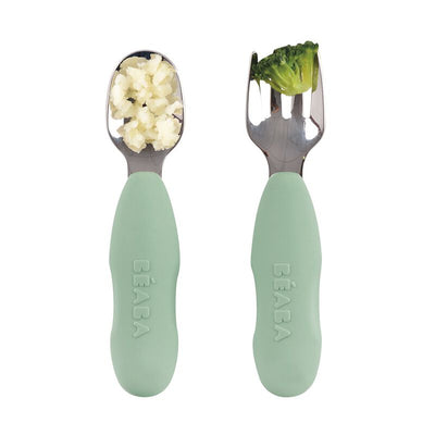 Béaba - Bestek Vork + Lepel Inox | Sage Green