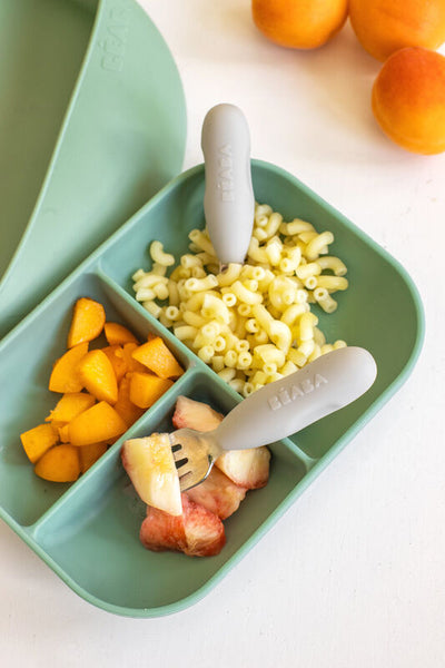 Béaba - Bestek Vork + Lepel Inox | Velvet Grey