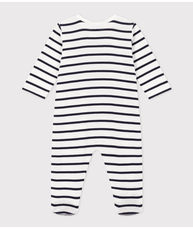 Pyjama Met Voetjes Thin Stripes Marshmallow / Smoking