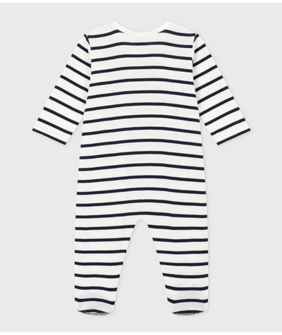 Pyjama Met Voetjes Thin Stripes Marshmallow / Smoking