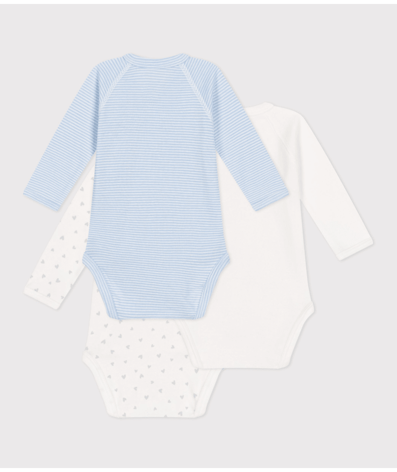 Body Lange Mouwen Blue Little Hearts / Blue Stripes / White Variante 1 (3pack)