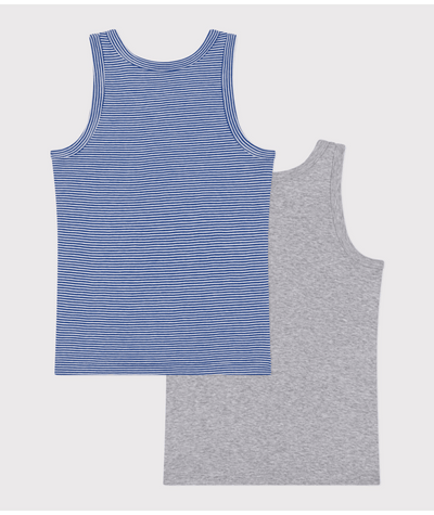 Onderhemd Blue Stripes / Grey Melange Variante 1 (2pack)