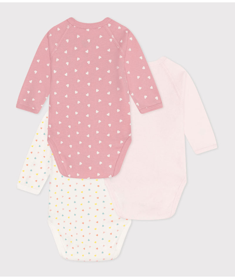 Body Lange Mouwen Pink Little Hearts / Multi Little Hearts / Pink Variante 1 (3pack)