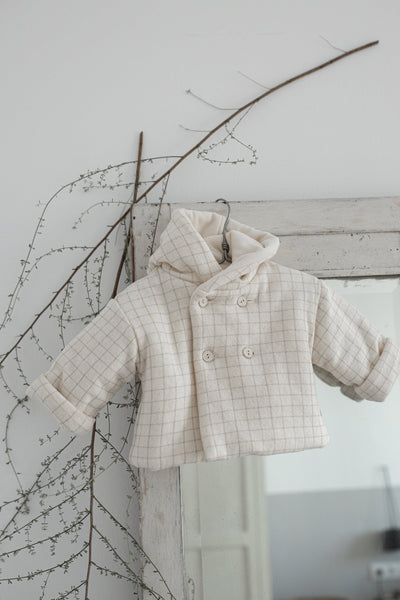 Jas Met Kap Artur Padded Ecru