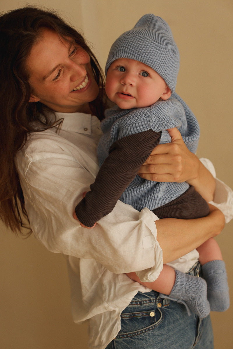 Hvid - Slofjes Light Blue | 9-15m