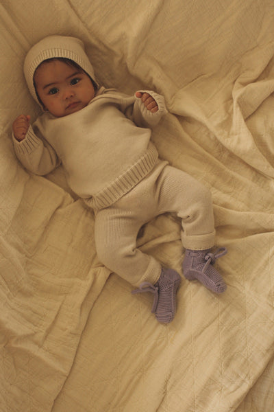 Hvid - Slofjes Lilac | 0-9m