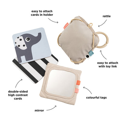 Done By Deer - Kaart Houder Baby Contrast Deer Friends | Sand