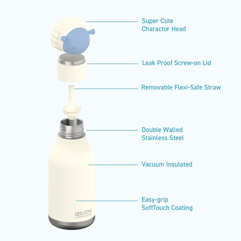 Asobu – Drinkfles Bestie Animal Sheep Brie | 475ml