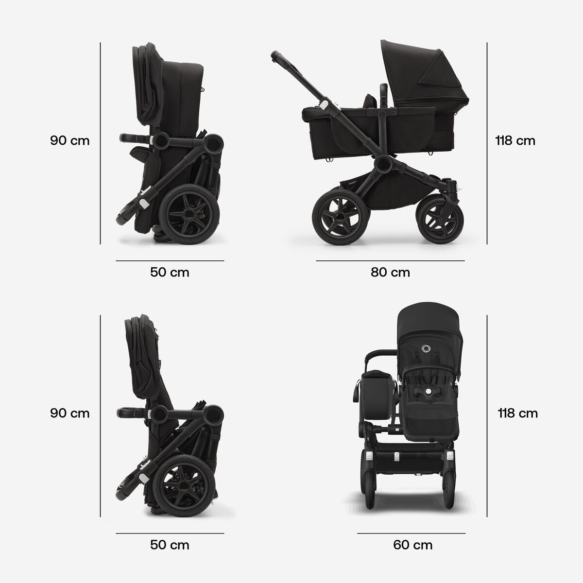 Bugaboo - Donkey5 Mono Compleet | Black / Midnight Black