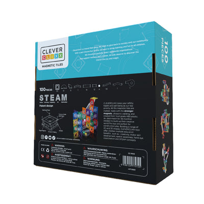 Cleverclixx - Magnetische Tegels Ball Run Dazzling Lights Intense | 100-delige Bouwset