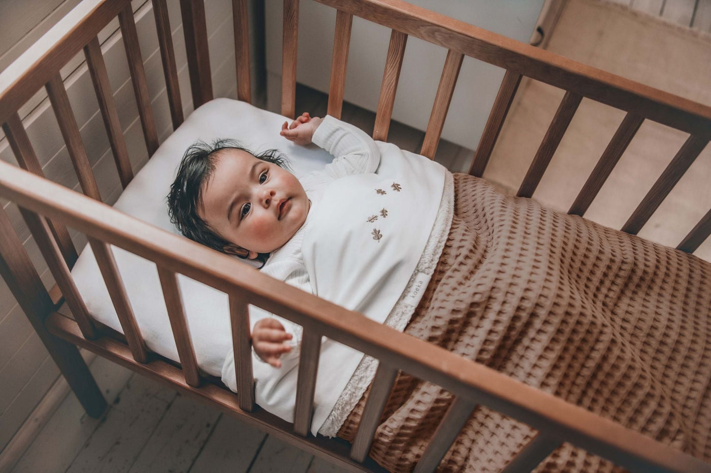 Deken Wieg 75 x 100 cm Oslo Wafel Teddy Caffe