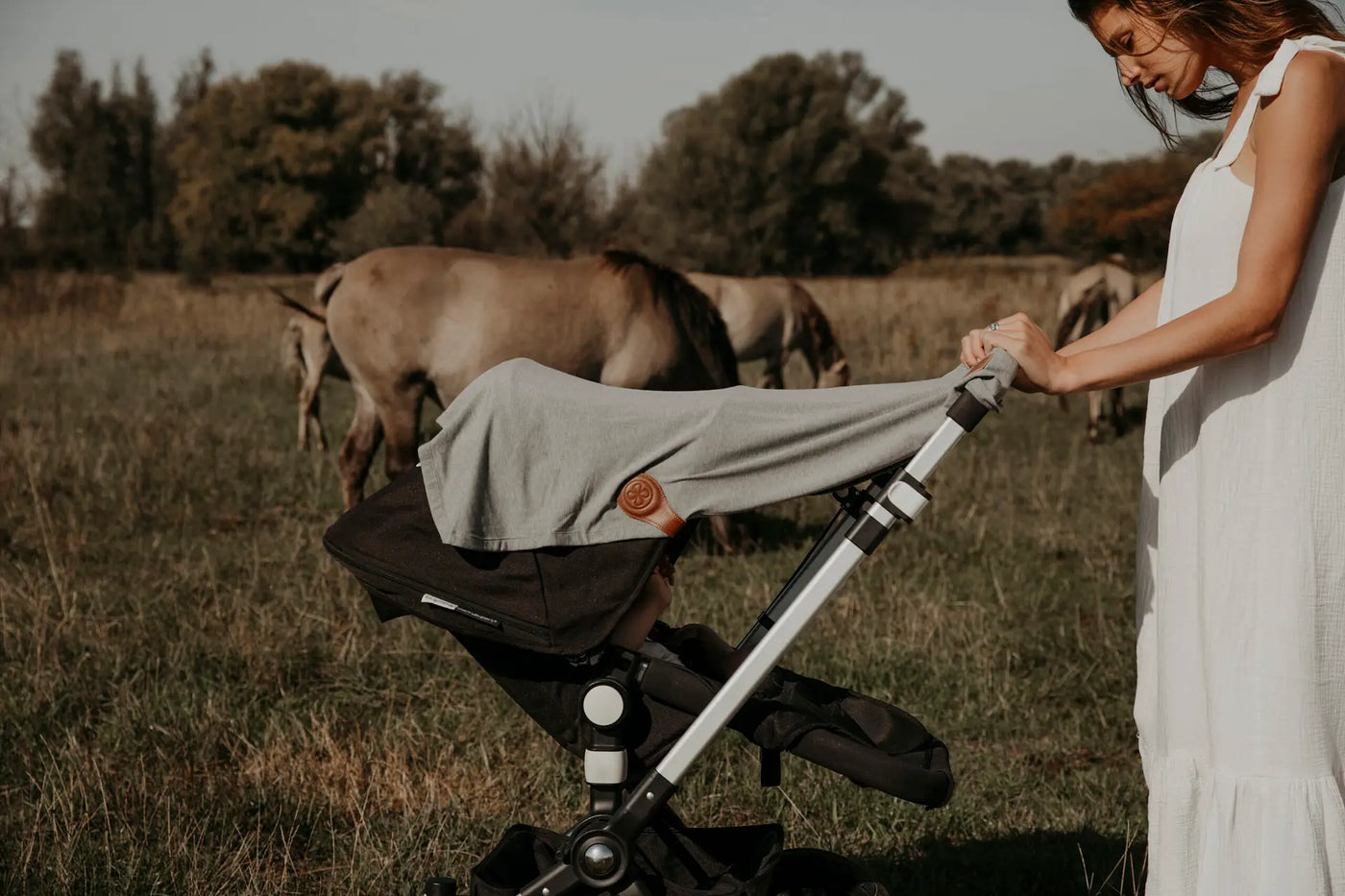 Cloby - Afdekdoek Kinderwagen UV50+ | Sandy Beach