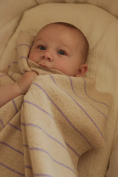 Hvid - Deken 70 x 100 cm Harry | Cream / Lilac