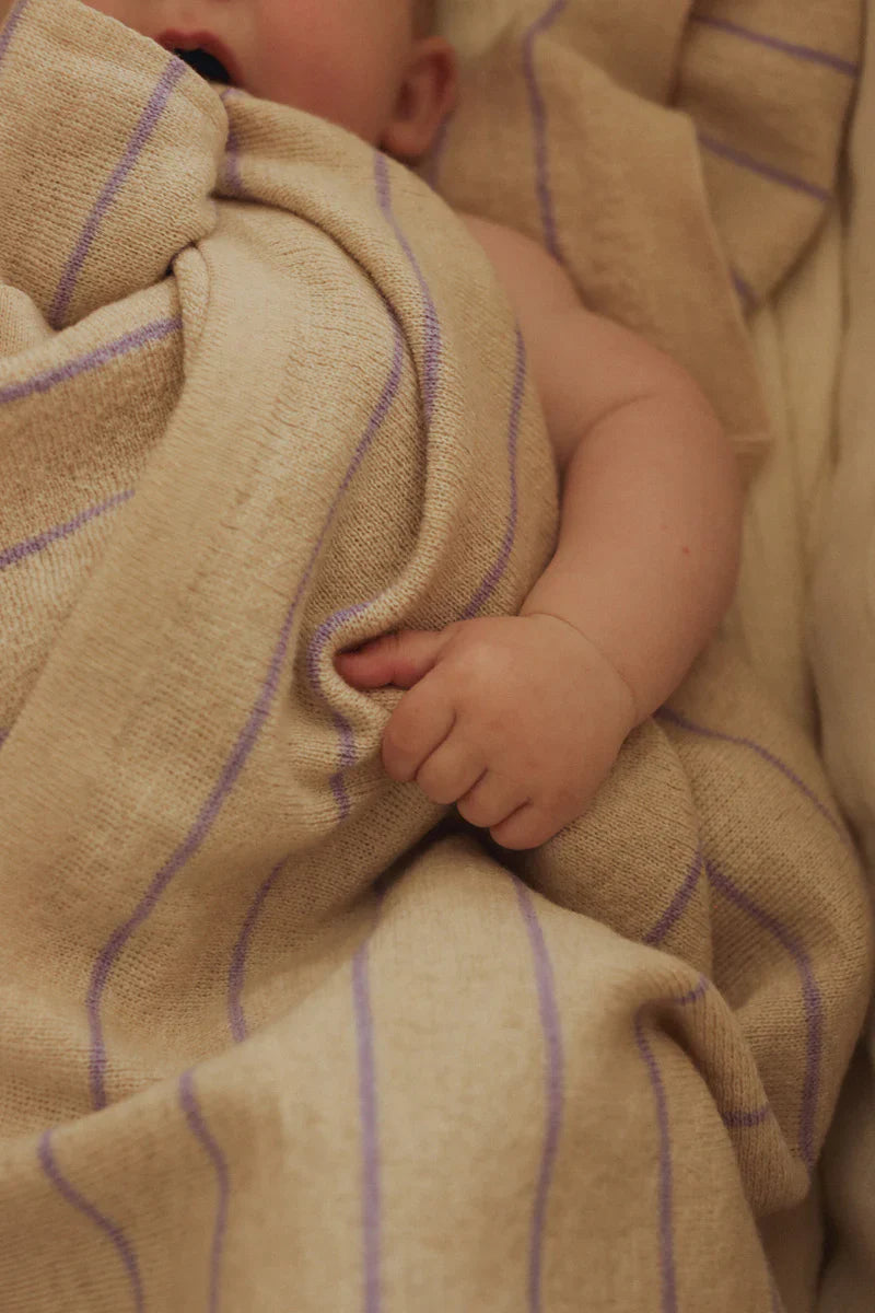 Hvid - Deken 70 x 100 cm Harry | Cream / Lilac