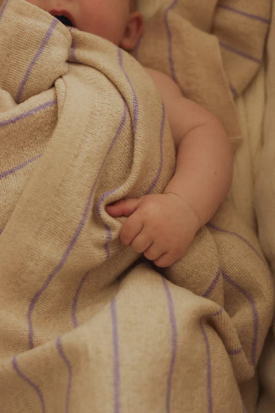 Hvid - Deken 70 x 100 cm Harry | Cream / Lilac