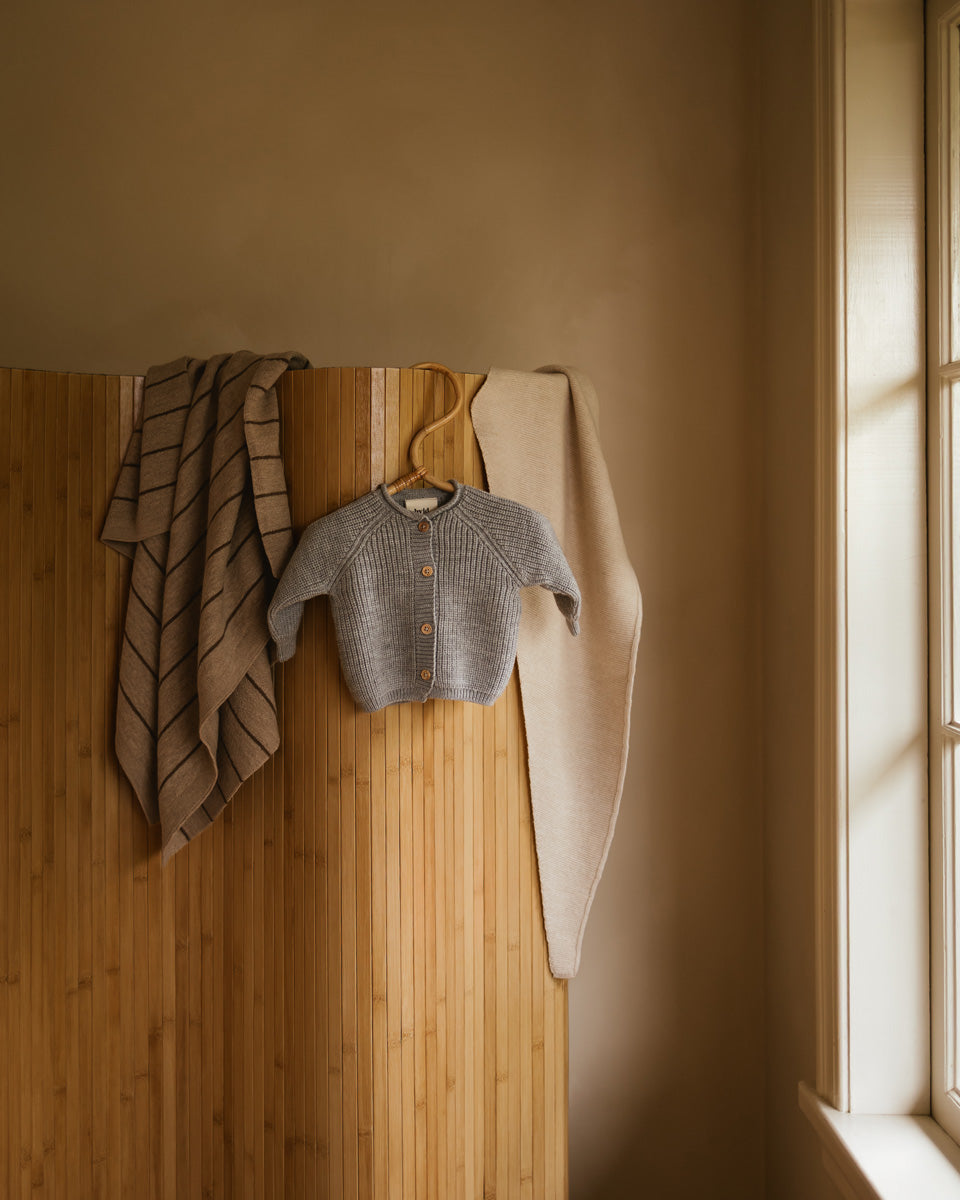 Hvid - Deken 70 x 100 cm Harry | Sand / Mocha