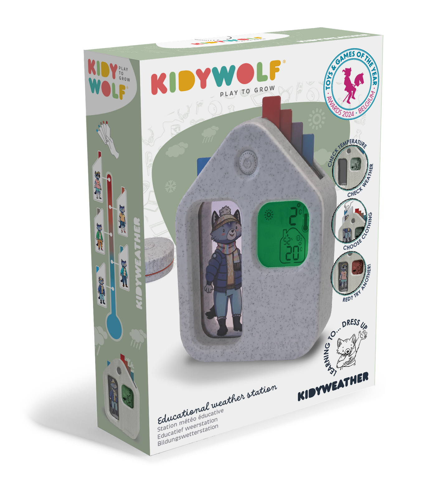 Kidywolf - Weerstation Kidyweather White | Educatief Weerstation voor Kinderen