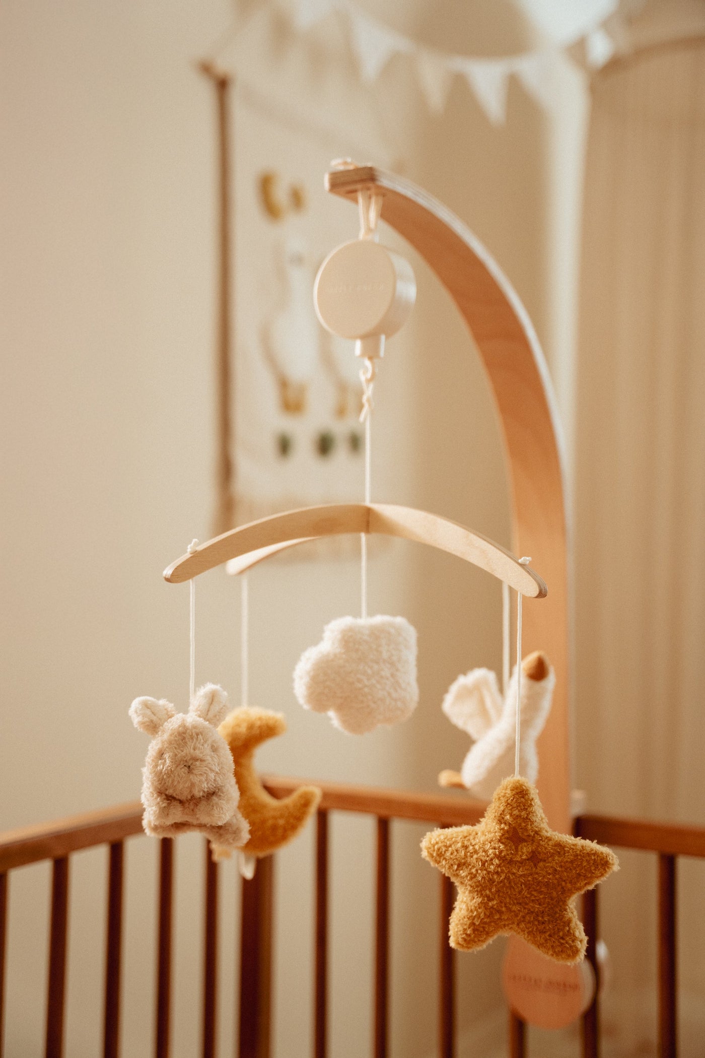 Little Dutch - Houten Muziekmobiel Newborn Naturals | Natuurlijke Tinten