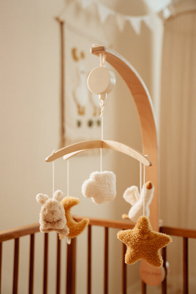 Little Dutch - Houten Muziekmobiel Newborn Naturals | Natuurlijke Tinten