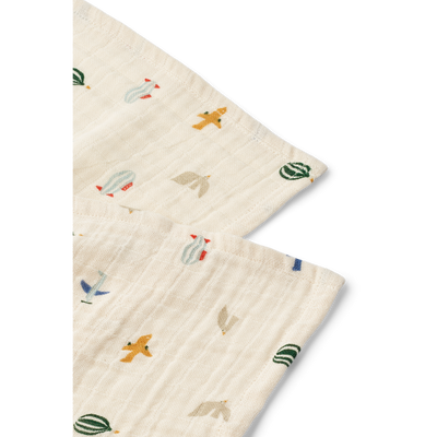 Liewood - Tetradoek Lewis 65 x 65 cm (2 stuks) | Aviator Ecru