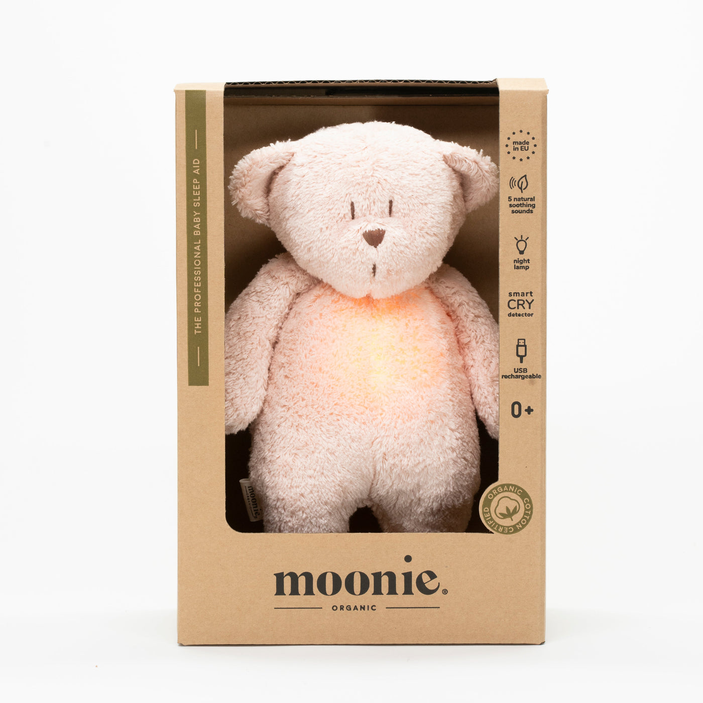 Knuffel The Humming Bear Licht + Geluid 2.0 Rose Natur