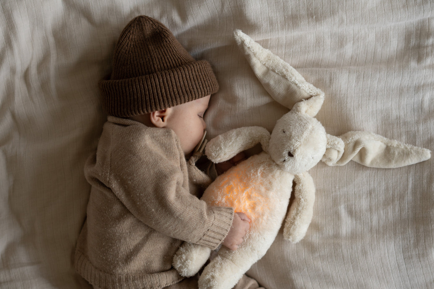 Knuffel The Humming Friend Licht + Geluid 2.0 Cream