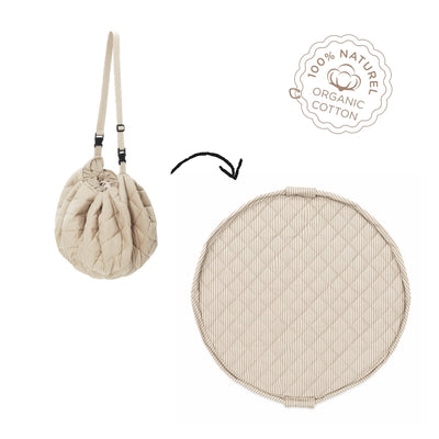 Play & Go - Opbergzak / Speeldeken Organic Stripes Blue