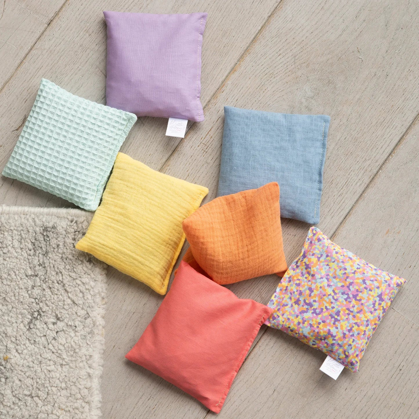 Little Botanic Label - Sensorische Pittenzakjes Pastel + Confetti | 7 Stuks