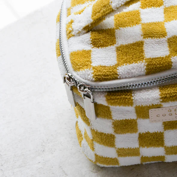 Gentil Coquelicot Paris - Toilettas Badstof Damier | Ochre