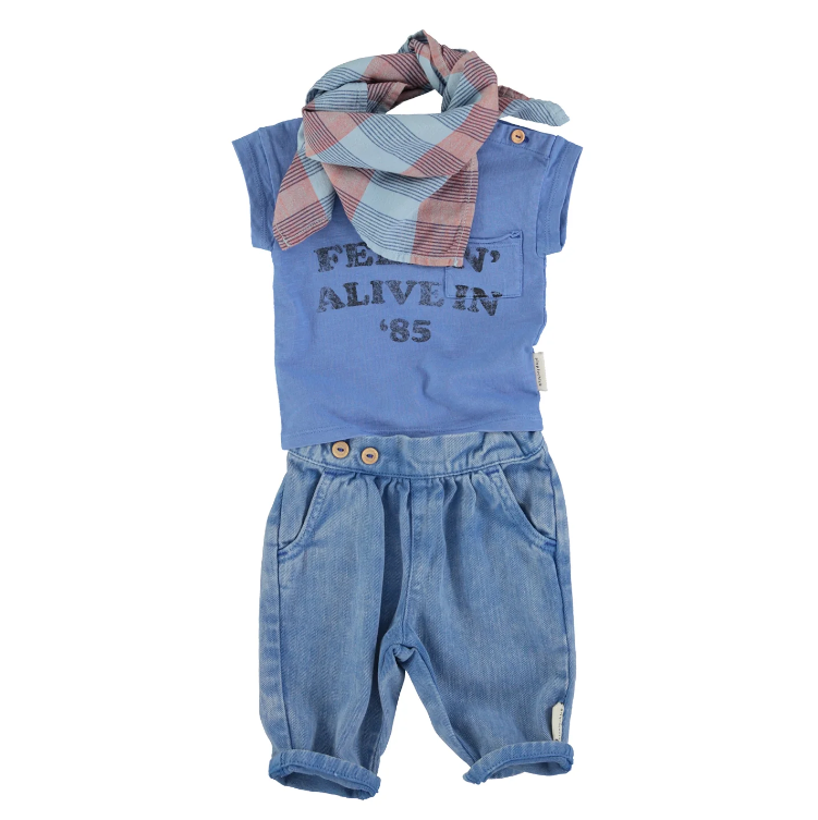 Piupiuchick - Broek Baby Denim | Washed Navy Blue