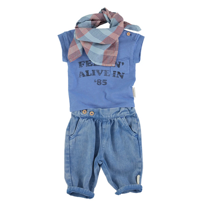 Piupiuchick - Broek Baby Denim | Washed Navy Blue