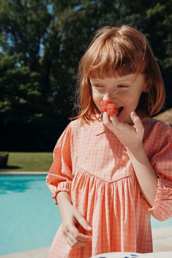 Jurk Wide Gingham Vichy Pivoine