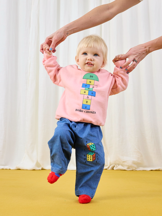 Bobo Choses - Sweater Baby Hopscotch Pink